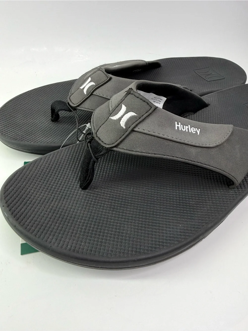Hurley Men's Black Cushion Heel Flip-Flop Sandals 12 NEW
